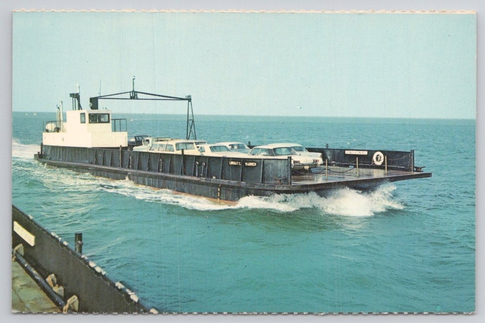 Hatteras Inlet Ferry NC Lindsay C. Warren Outer Banks Ocracoke Island Postcard