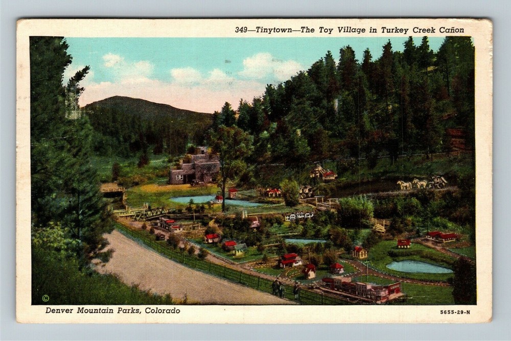 Denver Mountain Park CO-Colorado, Tinytown, Toy Village, Vintage Postcard