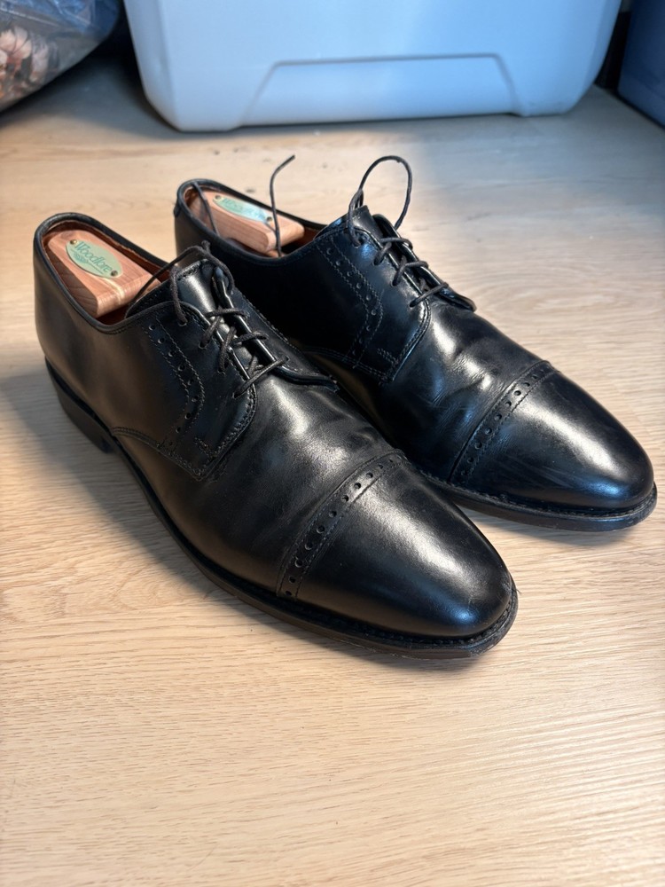 Allen Edmonds Clifton Derby Cap Toe Dress Shoe Black 9D Leather Sole