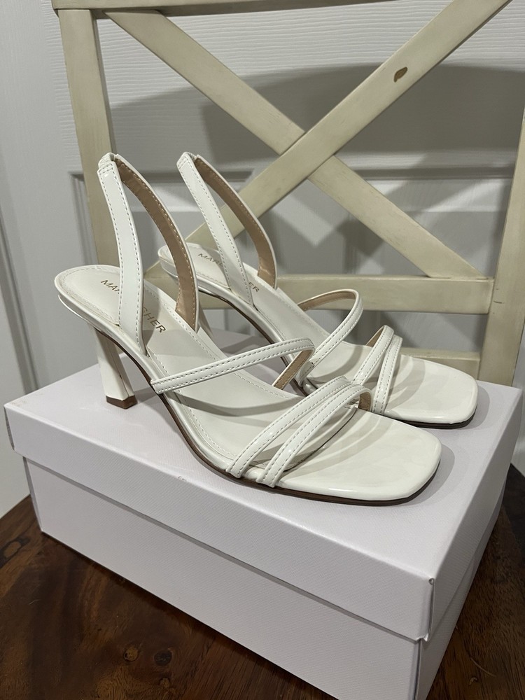 Marc Fisher Women's White Strappy Heeled Sandals