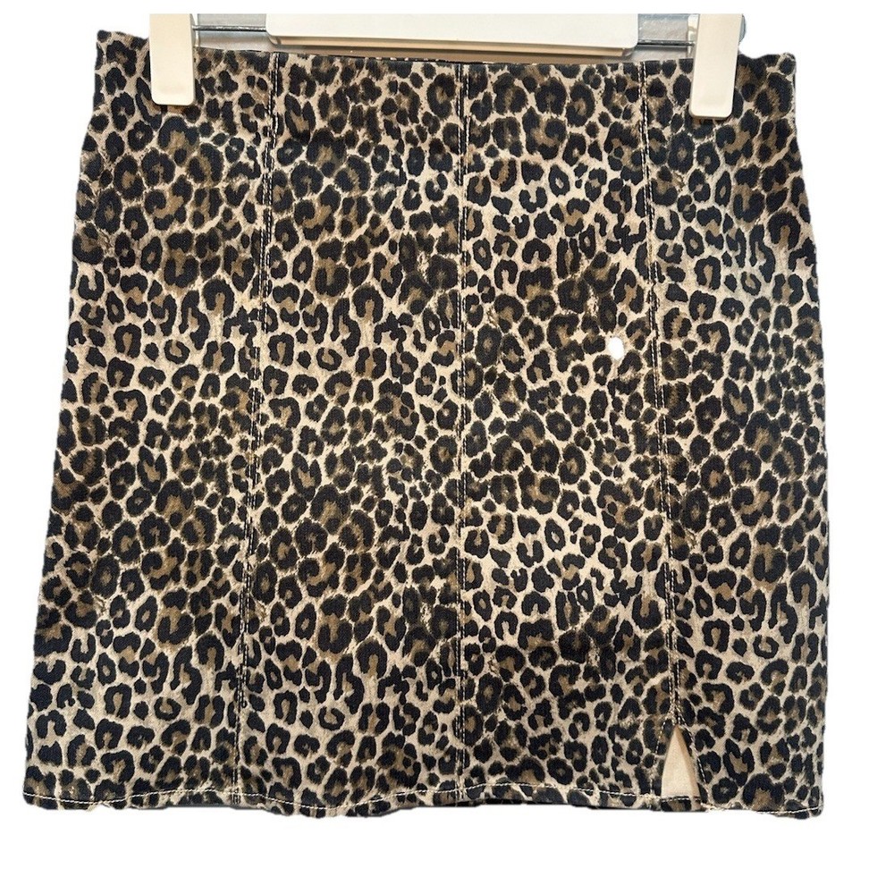 Jolt Mini Skirt Women's Size Medium Juniors Leopard Print Stretch Y2K