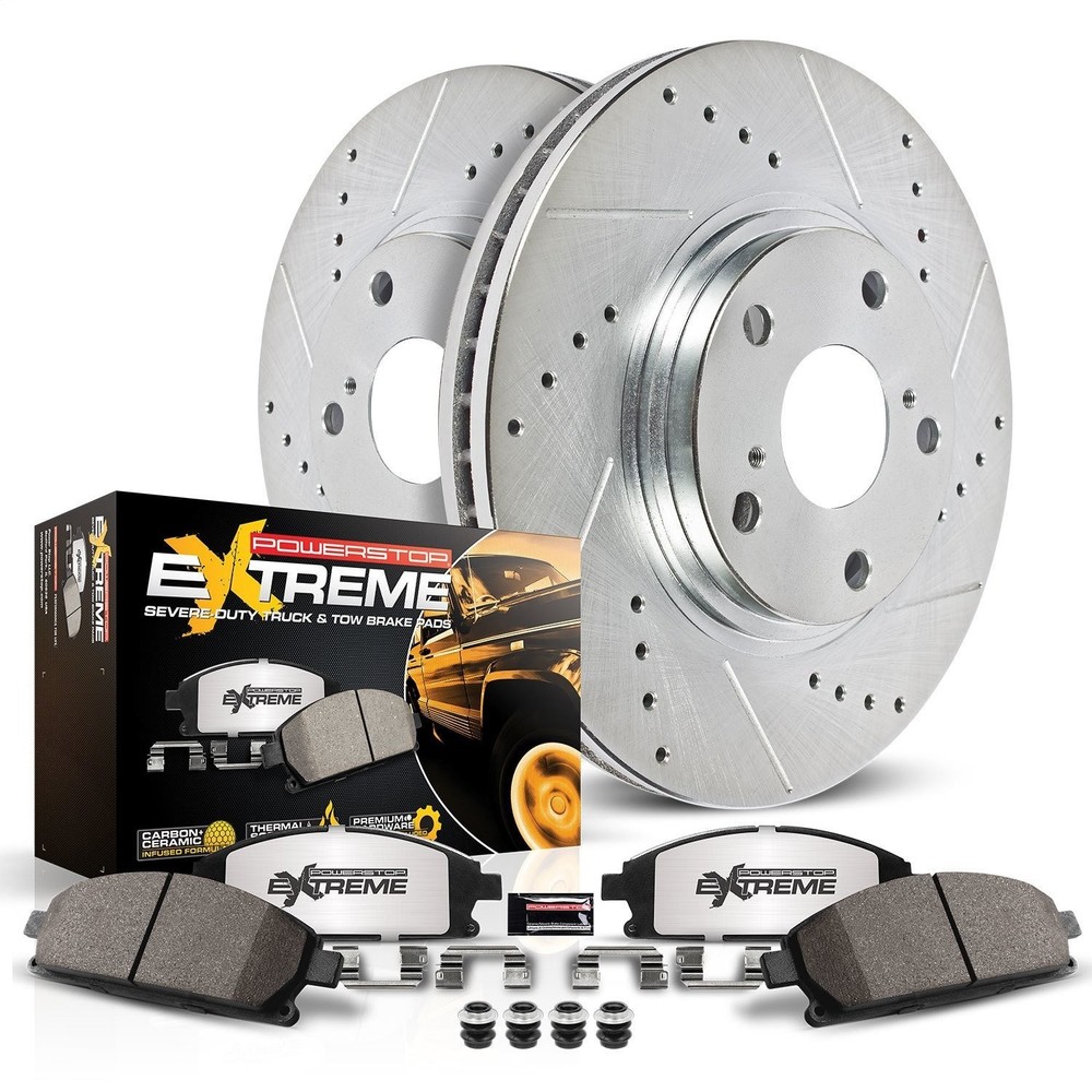 Power Stop K5185-36 Truck and Towing Z36 Brake Pad & Rotor Kit Cross-Drilled and
