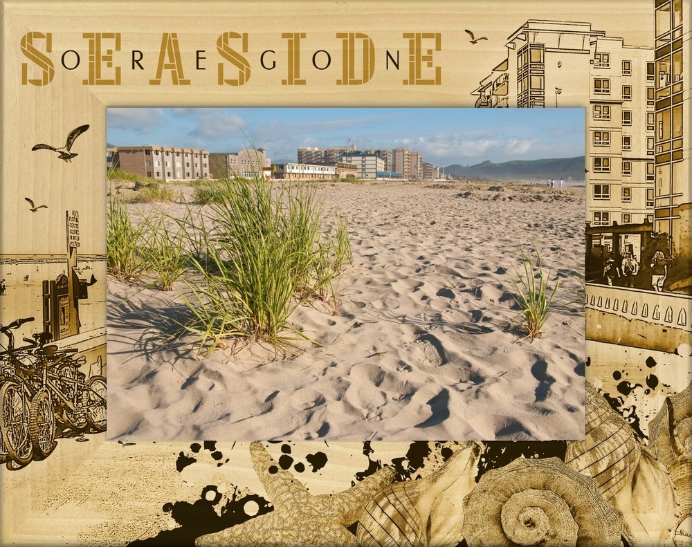 Seaside Oregon Laser Engraved Wood Picture Frame Landscape (4 x 6)
