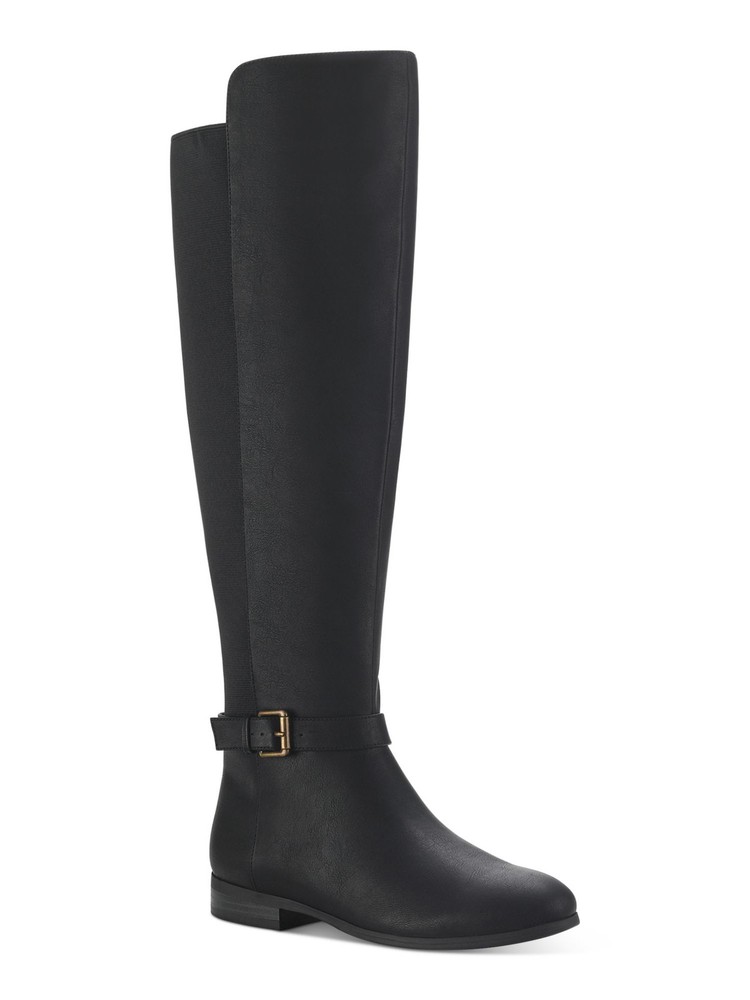 STYLE & COMPANY Womens Black Buckled Strap Kimmball Block Heel Riding Boot 5 M