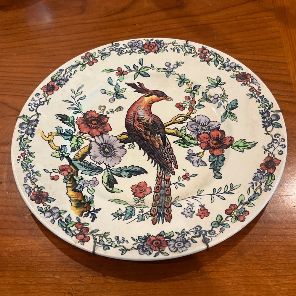 Antique Earthenware Plate Copeland Late Spode Asiatic Pheasant Pattern England