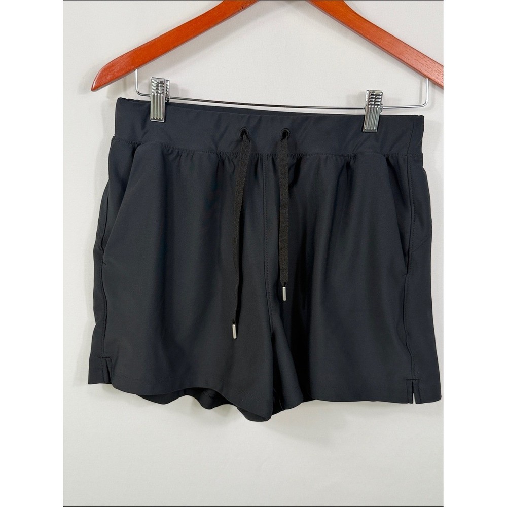 Old Navy Powersoft High Rise Go-Dry Black Womens Athletic Drawcord Shorts Size M