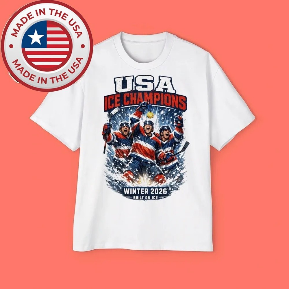 USA Hockey Champions Winter 2026 Built On Ice 2026 Trending T-Shirt