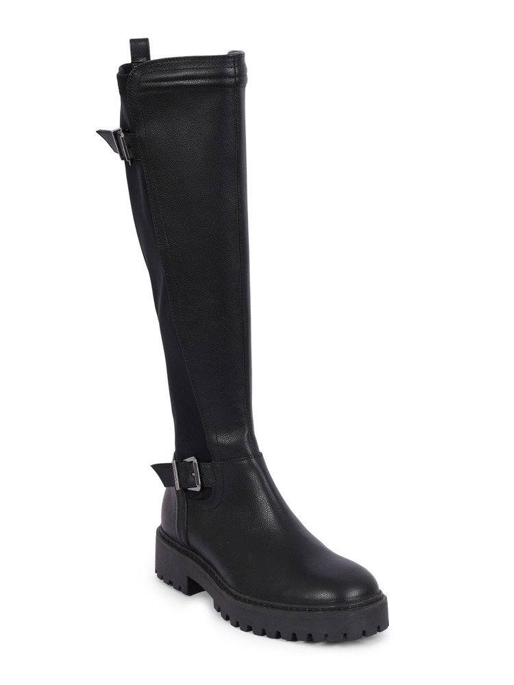 REACTION KENNETH COLE Womens Black Salt Round Toe Block Heel Riding Boot 7