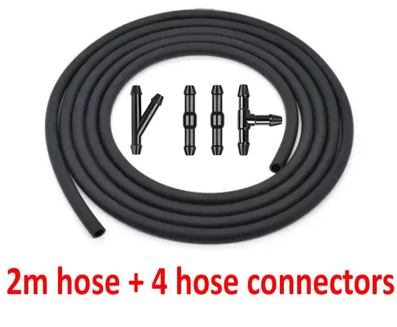 2m Windshield Wiper Washer Jet Tube Pipe Hose W/ Connector T Y Nozzle Pump Light