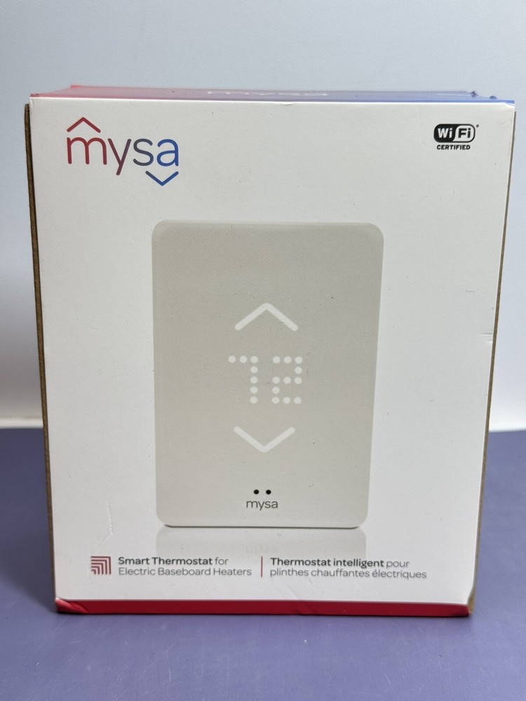 New Mysa Smart Thermostat V2 Wifi White For Electric Baseboard Heaters
