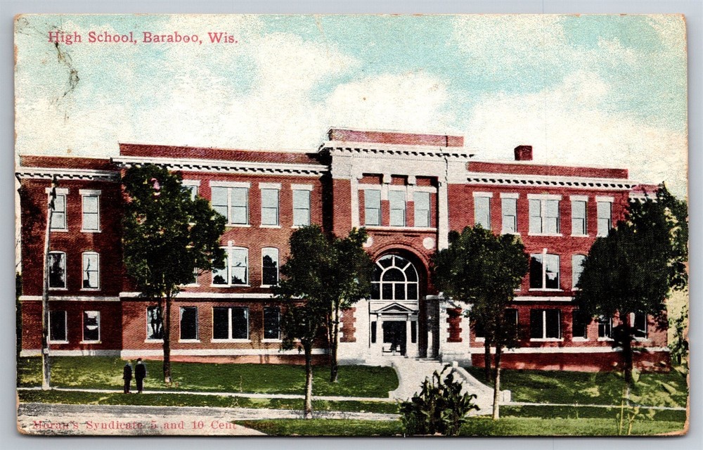 High School 5 And 10 Cent Store Ad Baraboo Wis C1912 DB Postcard C22
