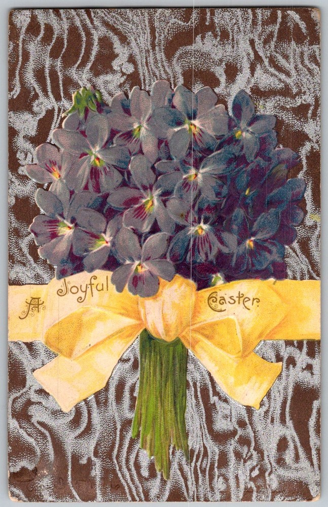 Antique Postcard Easter Violet Bouquet Elmira, NY 1900s