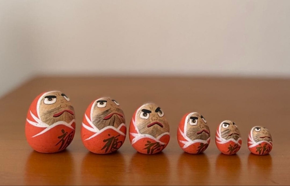 Daruma Mini Set 6 Pieces Lucky Charms 2-4cm Japanese Folk Art Collectibles