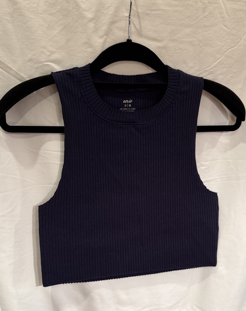 Aerie Navy Blue Ribbed Women’s Tank Top - Size Medium