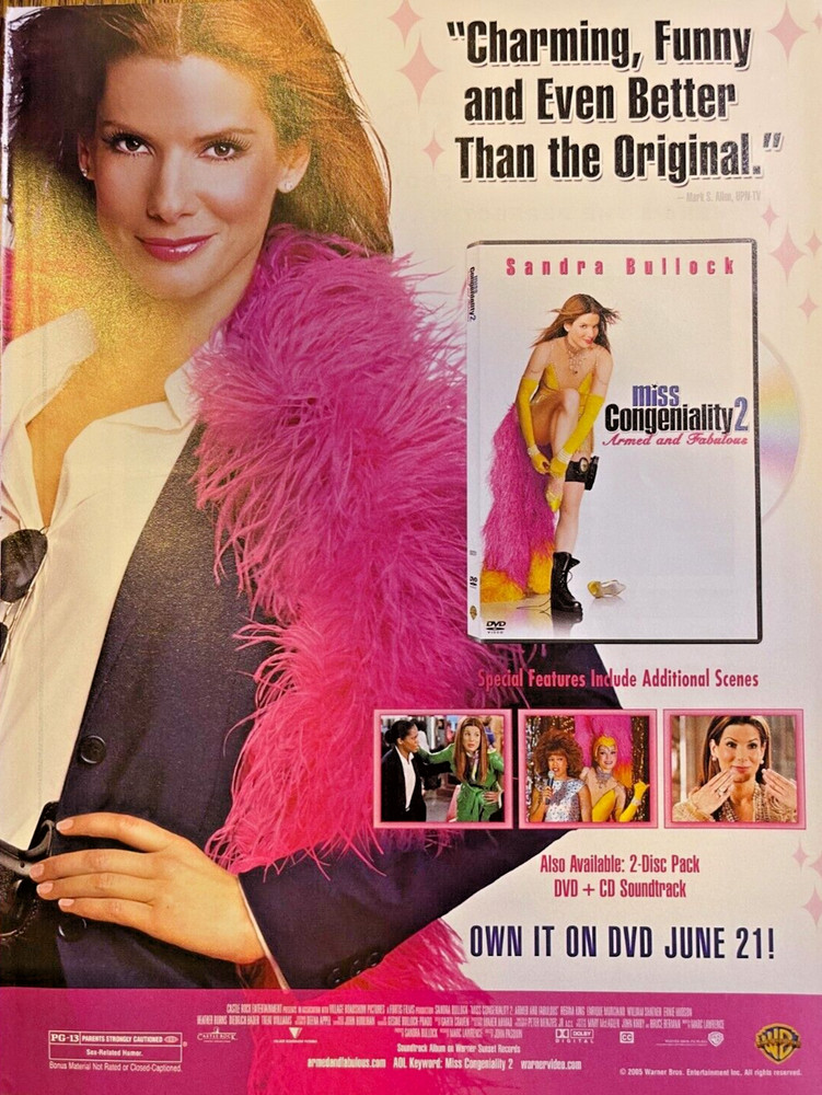 2005 Magazine Advertisement Sandra Bullock Miss Congeniality 2