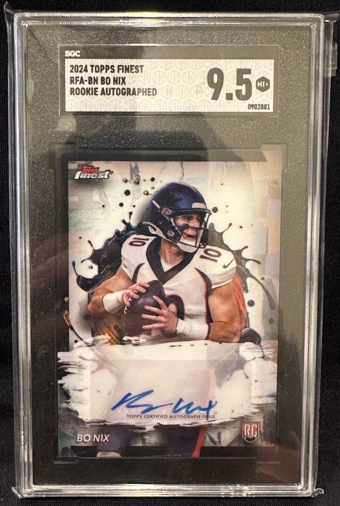 2024 Topps Finest - Rookie Finest RFA-BN Bo Nix RC Auto SGC 9.5