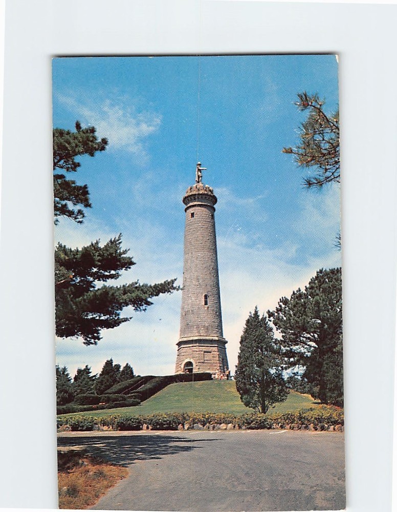 Postcard Myles Standish Monument Duxbury Massachusetts USA