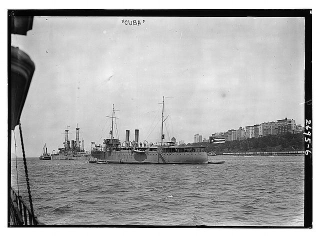 CUBA,Cuban naval ship,New York City,May 1913,unveiling ceremonies for MAINE
