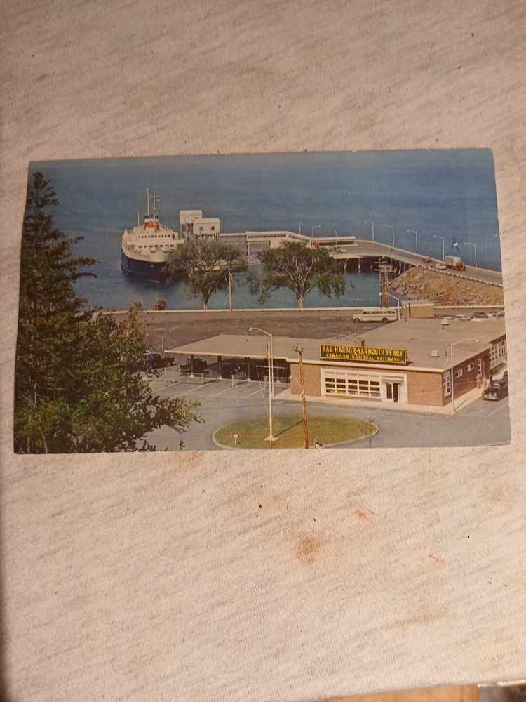 Postcard - Bar Harbor Ferry Terminal, M. V. Bluenose at Dock Unposted