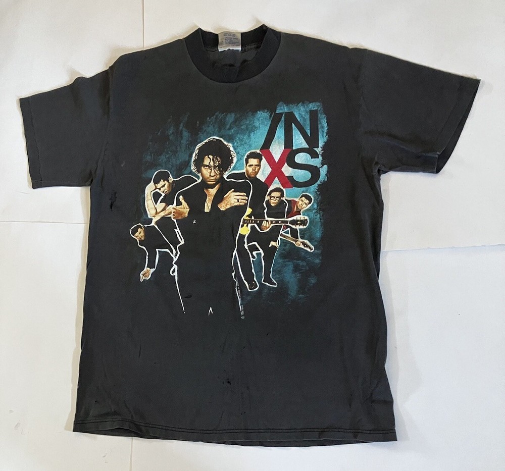 Vintage 1990 INXS X Tour T-Shirt Distressed Brockum XL 90s Band