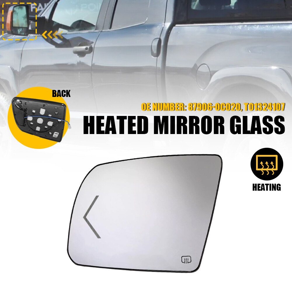 Heated Driver Side Mirror Glass for Toyota Tundra 2007-2020 Sequoia 2008-2017