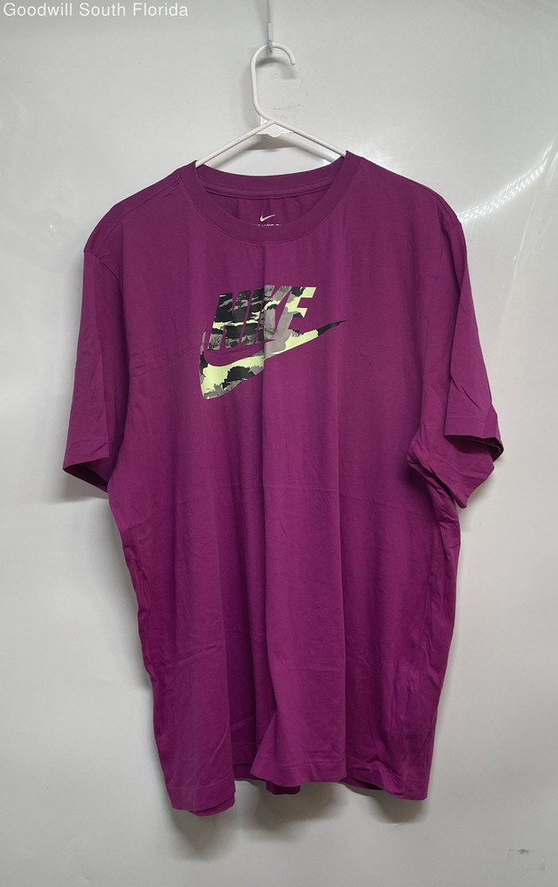 Nike Mens Purple Camouflage Logo Cotton Short Sleeve Pullover T-Shirt Size XXL
