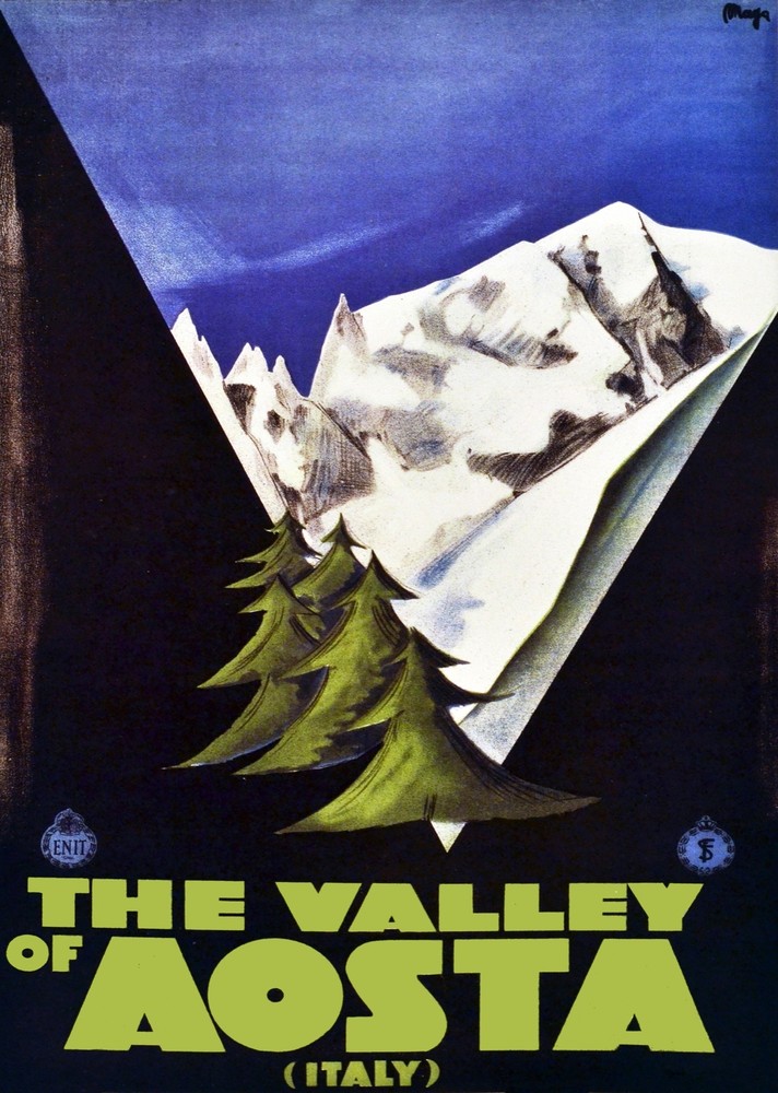 Decor Poster.Home Room Interior design.Travel Italy.Ski Aosta Valley.6522