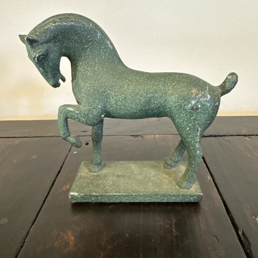 Chinese Imperial Horse Bronze Statue Franklin Mint 1985 6.5 Inches