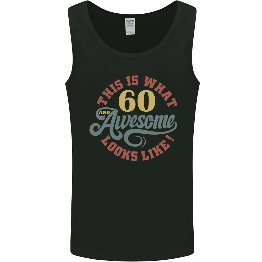 60th Birthday 60 Year Old Awesome Looks Like Mens Vest Tank Top
