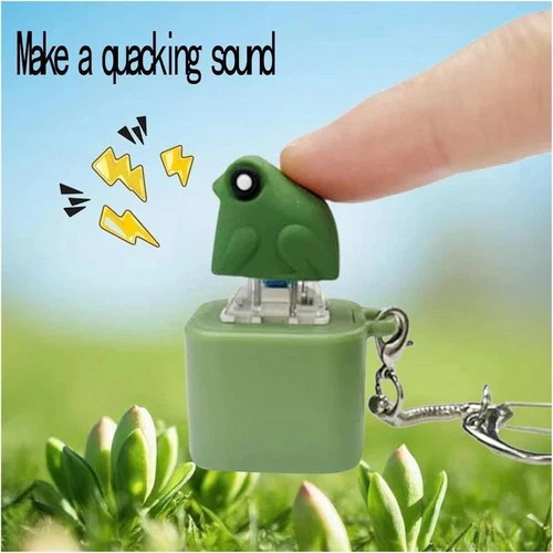 Frog Croaking Fidget Toy Keychain Light Up LED Sound Effect Animal Stress Relief