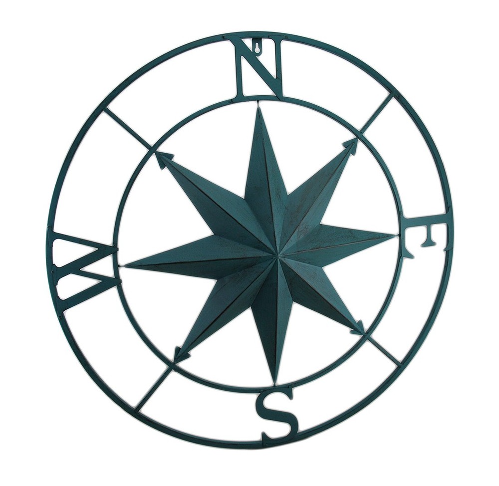 Distressed Metal Compass Rose Wall Decor with Scratch & Dent Finish