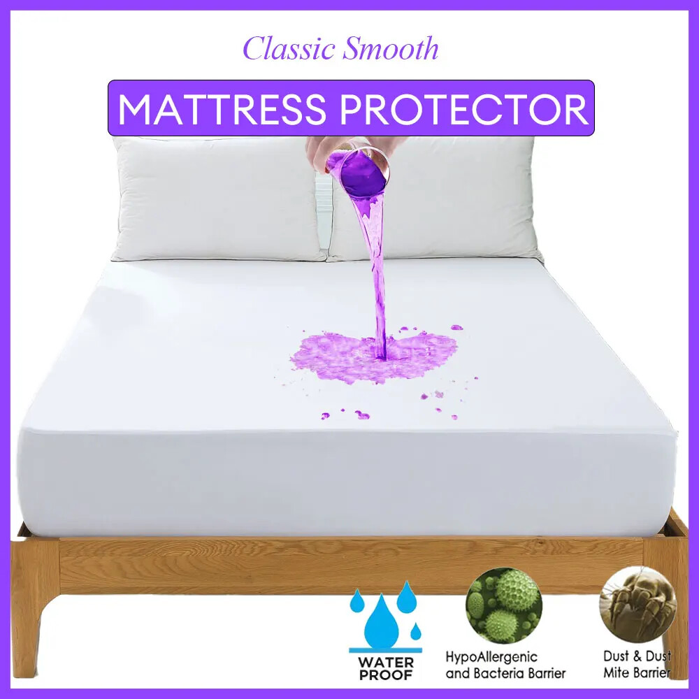 Smooth Mattress Protector Fitted Sheet Wateprroof Mattress Cover Anti Mites