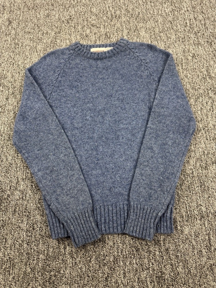 Vtg McGregor Sweater Men Medium Heather Blue Wool Ribbed Crewneck Made In USA