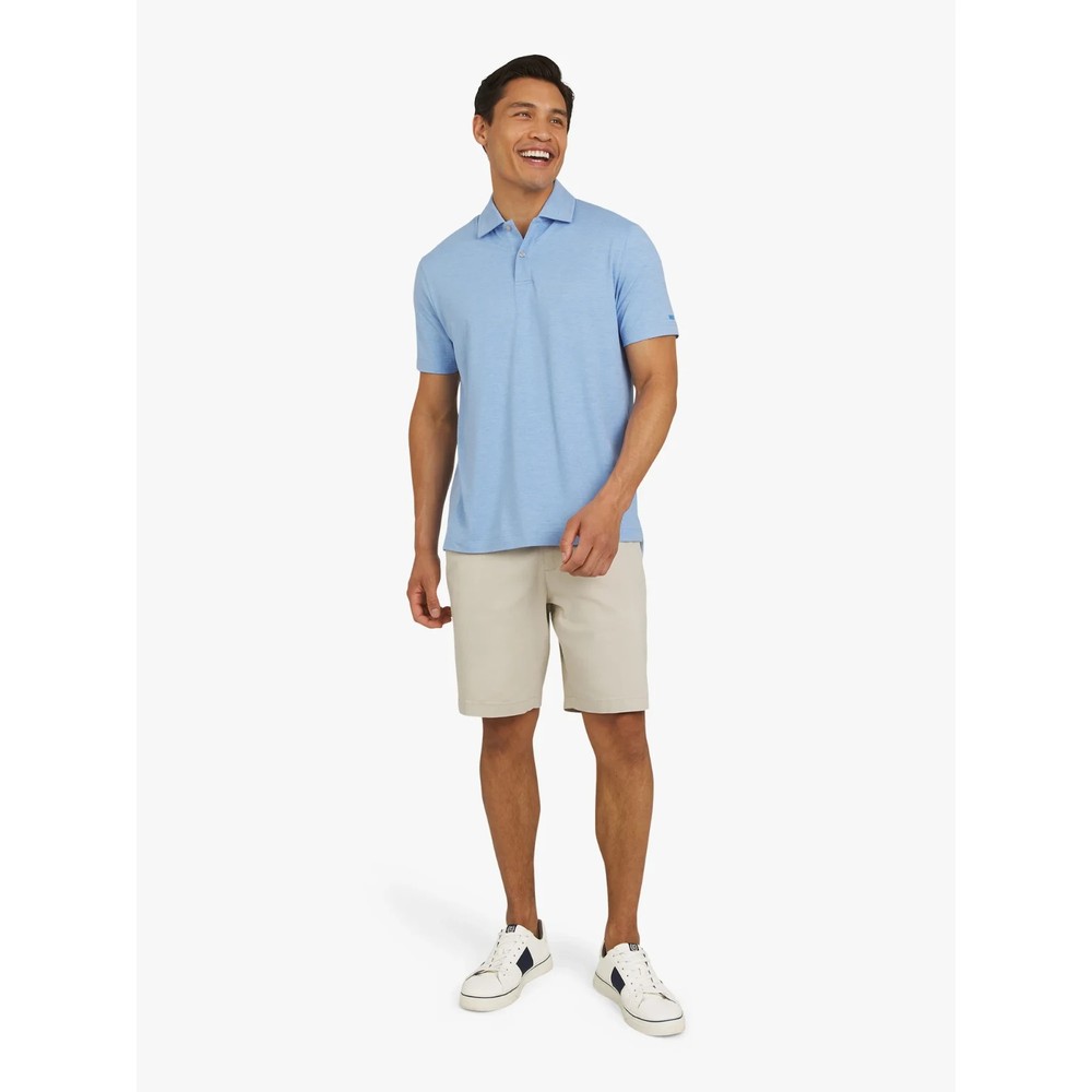NWT Chaps Performance Nautical Azure SOFT Polo Short Sleeve Golf Shirt Mens Lg L