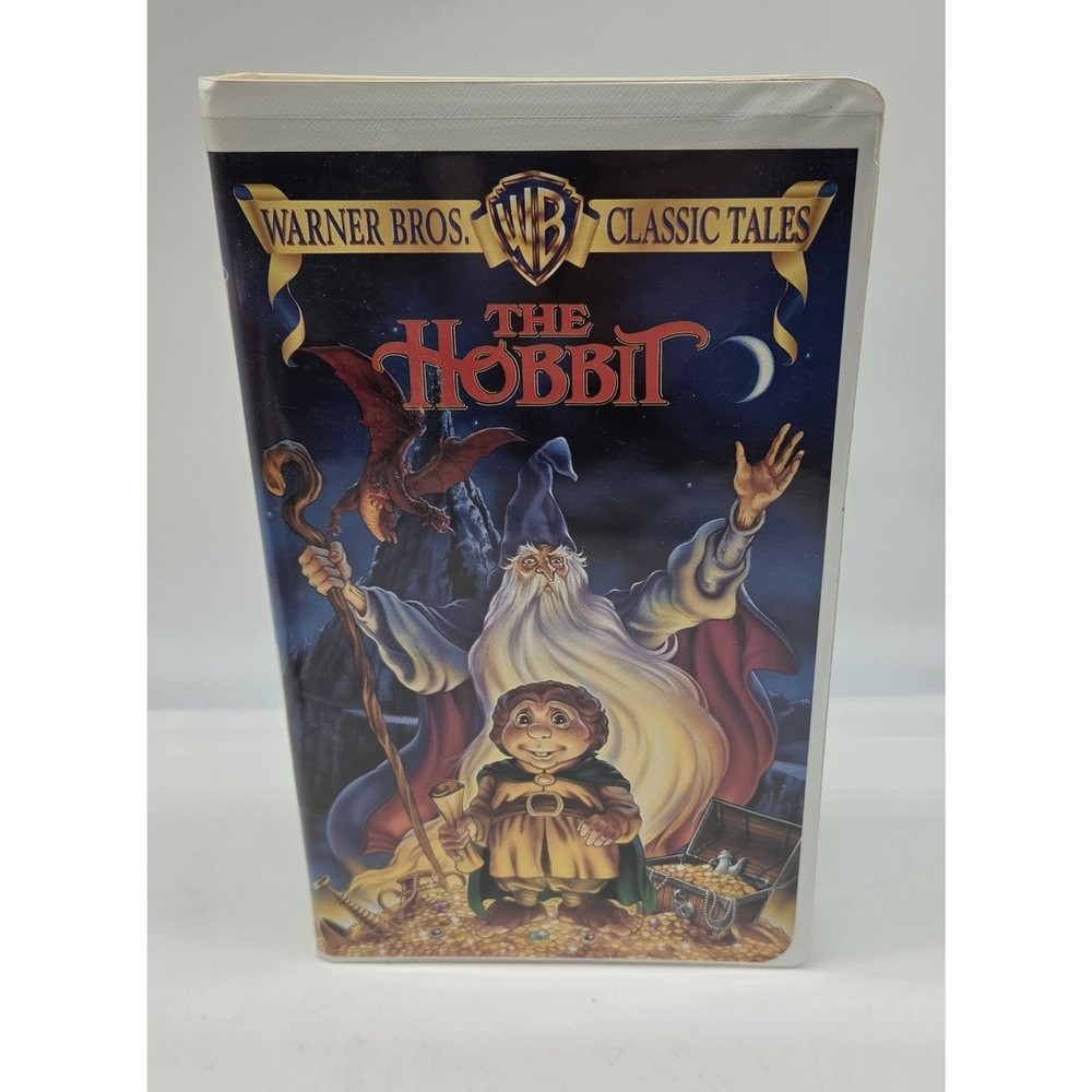 The Hobbit (VHS, 2001, Clamshell) Warner Bros. 1977 Animated Film Tolkien Bilbo