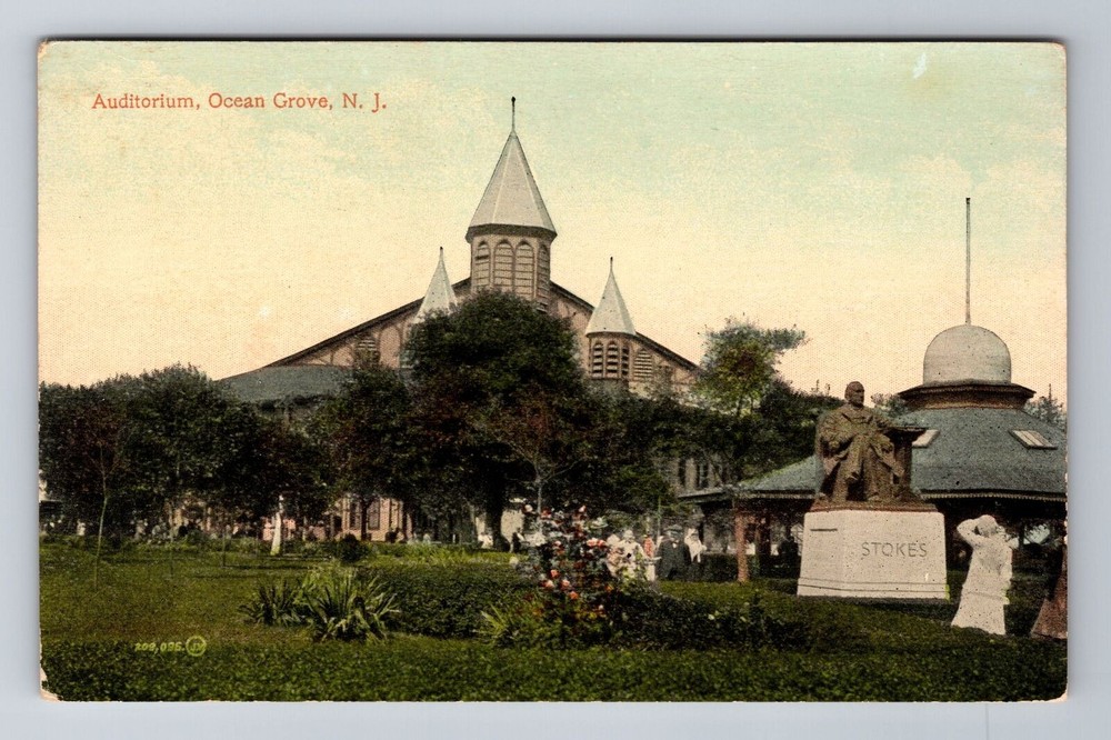 Ocean Grove NJ-New Jersey, Auditorium, Antique, Vintage Souvenir Postcard