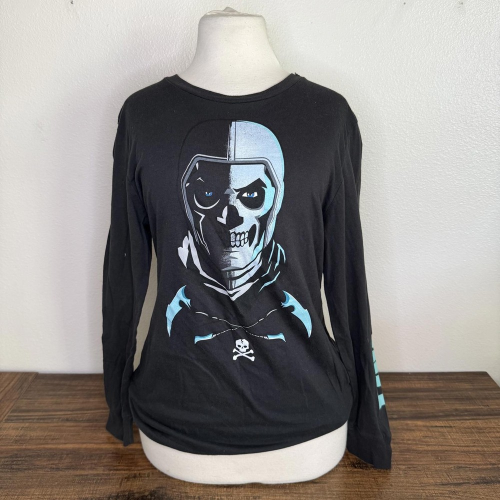 Fortnite Black Long Sleeve Graphic T-Shirt Kids Size 18/20