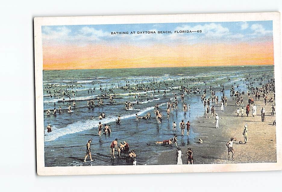Postcard Bathing at Daytona Beach Florida USA