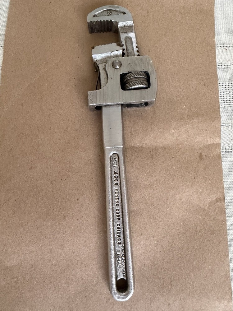 Vintage Penens Corp Steel Forged Adjustable Wrench Made In USA 4308 8