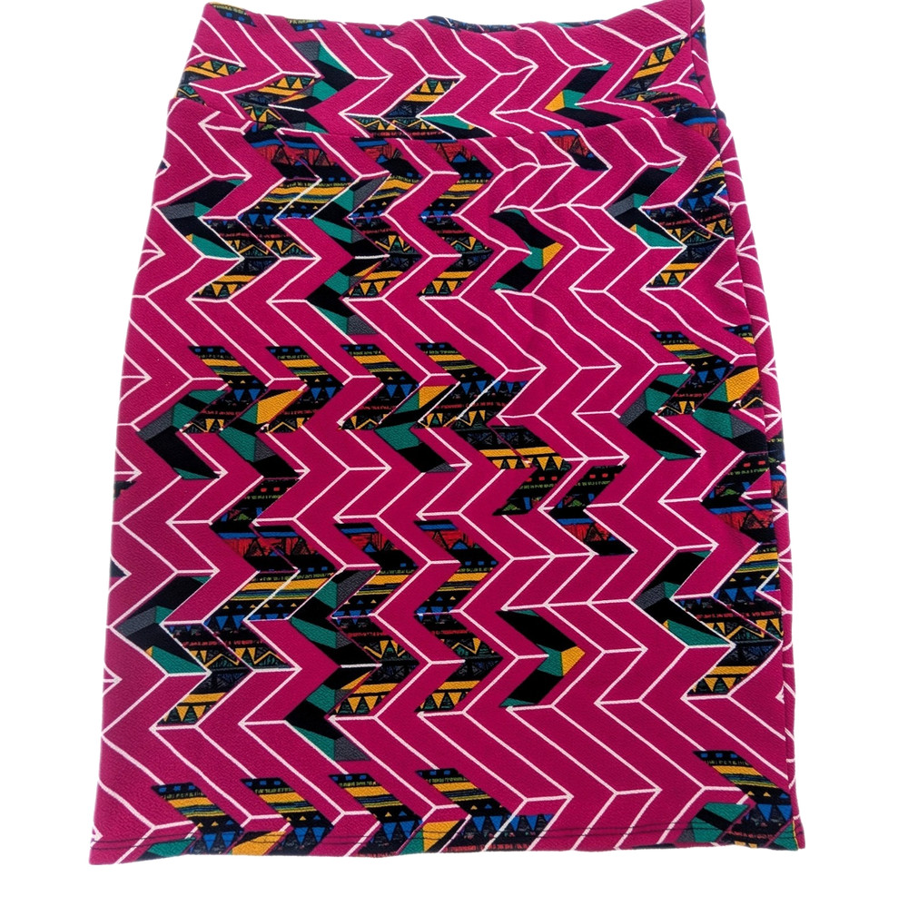 LuLaRoe Cassie Skirt Size Large Geometric Chevron Tribal Print Stretch Pencil