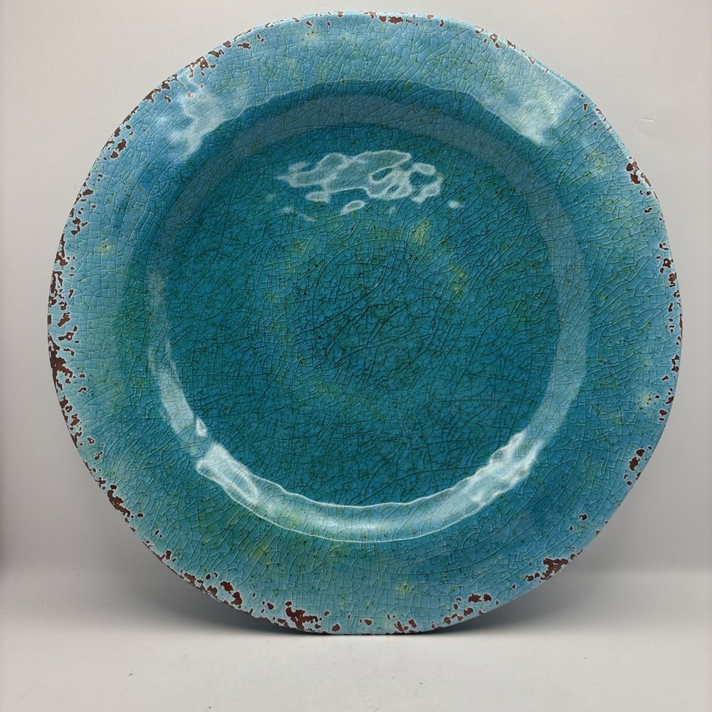 Pier 1 Imports Turquoise Carmelo Melamine  Dinner Plates~Set of 2