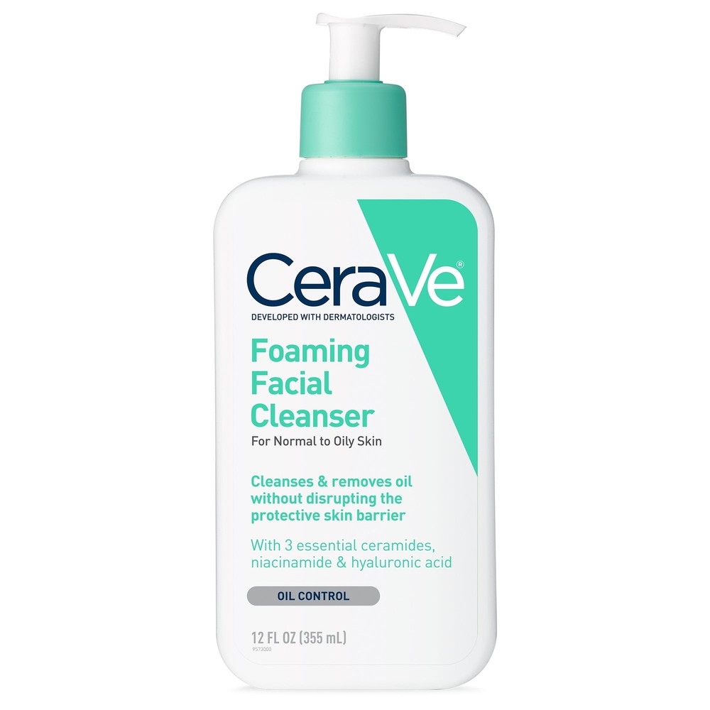 CeraVe Foaming Facial Cleanser -Daily Face Wash for Normal to Oily Skin 12 Fl Oz