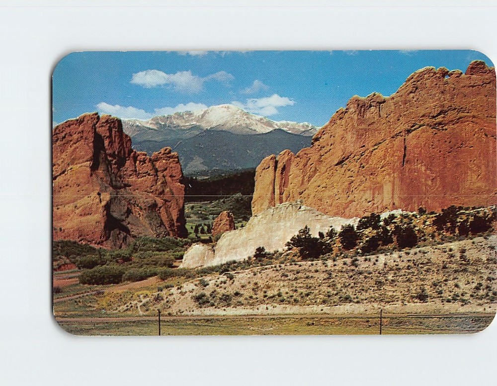 Postcard Pikes Peak Garden of the Gods Colorado USA