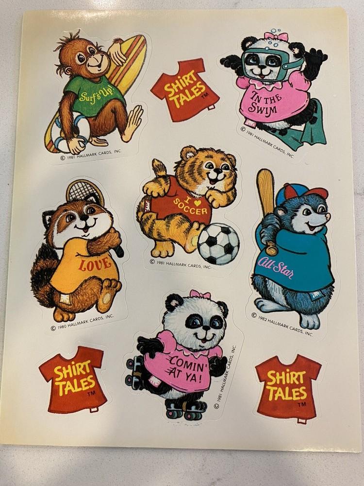 Vintage NOS 1980s Hallmark Ambassador Shirt Tales Stickers