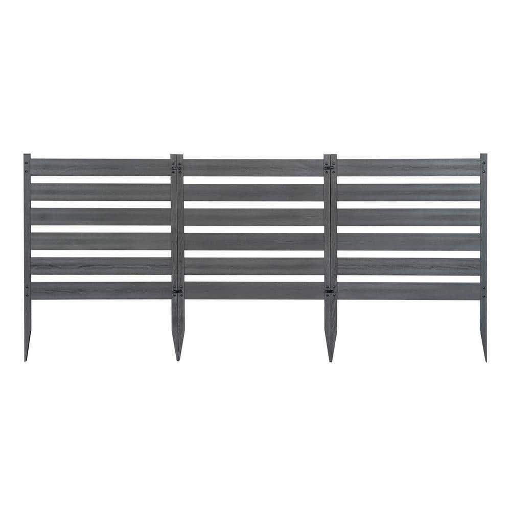2ft x 2ft Maui No-Dig Charcoal Woodtek Vinyl Fence Kit - 3 Panels