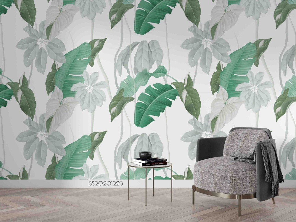 3D Tropical Plants Pattern Wall Murals Wallpaper Murals Wall Sticker