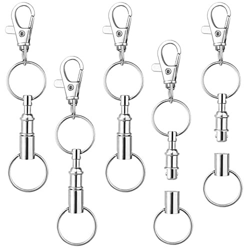 AFUNTA 5-Pack Quick Release Detachable Double Spring Keychains for Easy Access