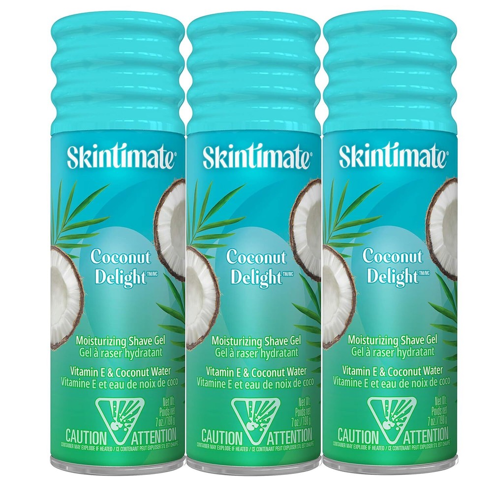 Skintimate Coconut Delight Shave Gel for Women, 3 Pack | Skintimate Shaving Crea