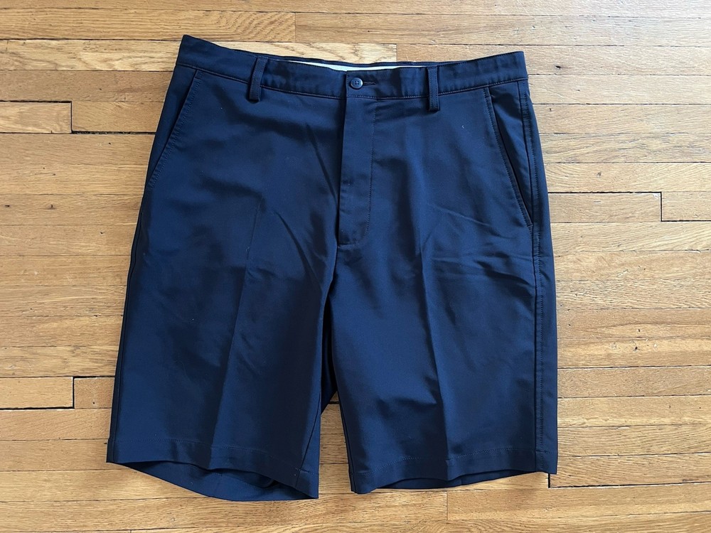 FootJoy Shorts Mens 34 Navy Blue Performance Stretch Golf Chino Flat Front
