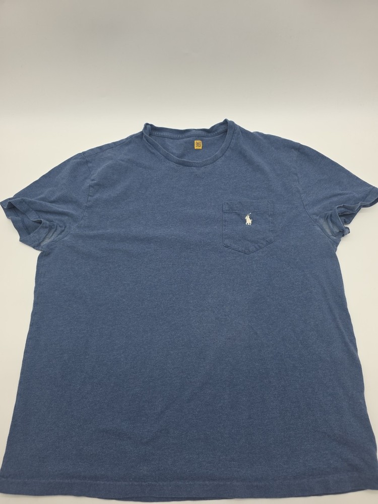 Polo Ralph Lauren T-shirt Men XL Solid Blue Logo  ..#40836